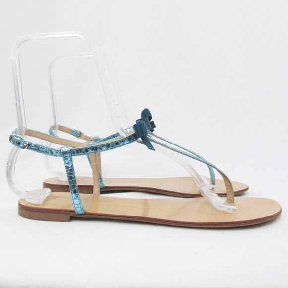 Giuseppe Zanotti | Blue Metallic Bow Sandals 39.5 - Picture 4 of 7